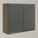 Ver imagem 2 de Armario Aereo 2 Portas Mdf 80 Cm Kali 12211 Carvalho Toq Chumbo Nicioli