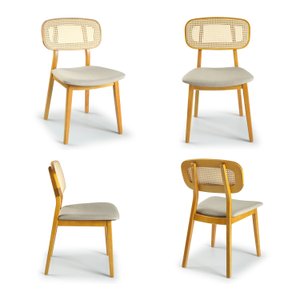 Kit 4 Cadeiras Madeira Maciça Liz CabeCasa MadeiraOriginals