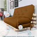 Ver imagem 7 de Sofa Cama Casal Futon Oriental Caramelo Com Madeira Maciça
