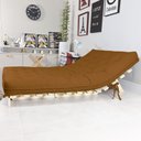 Ver imagem 4 de Sofa Cama Casal Futon Oriental Caramelo Com Madeira Maciça