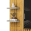Ver imagem 3 de Painel Friz 179m com Prateleiras 25mm e Porta Deslizante - Cedro/Bali DJ Móveis
