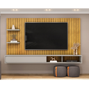 Ver imagem 1 de Painel Friz 179m com Prateleiras 25mm e Porta Deslizante - Cedro/Bali DJ Móveis