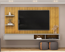 Ver imagem 1 de Painel Friz 179m com Prateleiras 25mm e Porta Deslizante - Cedro/Bali DJ Móveis