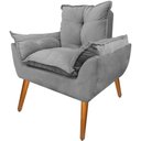 Ver imagem 3 de Poltrona Para Sala De Estar - Cinza Suede