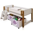 Ver imagem 1 de Cama Solteiro Juvenil Vértice com Nichos MDF Branco Mel Divaloto Móveis