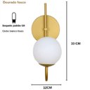 Ver imagem 4 de Luminária Arandela Parede Jabuticaba Globo 12 Dourado Fosco