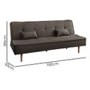 Ver imagem 4 de Sofá Cama Silver 3 Lugares Reclinável Suede Marrom 1,92 - Star Confort