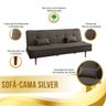 Sofá Cama Silver 3 Lugares Reclinável Suede Marrom 1,92 - Star Confort - 5
