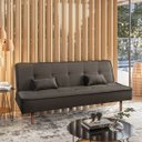 Ver imagem 1 de Sofá Cama Silver 3 Lugares Reclinável Suede Marrom 1,92 - Star Confort