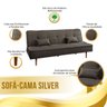 Sofá Cama Silver 3 Lugares Reclinável Suede Marrom 1,92 - Star Confort - 5