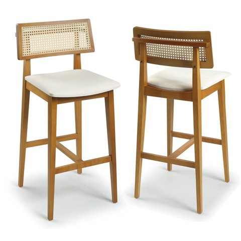 Kit 2 Banquetas Alta em Madeira Maciça Palermo