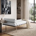 Ver imagem 3 de Couch Barcelona Couro Sintético Design Modernista Linha Premium Sala Escritório Alto Luxo - Branco