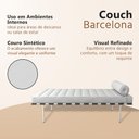 Ver imagem 4 de Couch Barcelona Couro Sintético Design Modernista Linha Premium Sala Escritório Alto Luxo - Branco