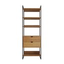 Ver imagem 3 de Guarda Roupa Aberto Industrial Solteiro 1 Módulo com Gaveta Amêndoa Ferro Preto