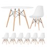 KIT - Mesa redonda Eames 120 cm branco + 6 cadeiras Eiffel DSW Branco - 1