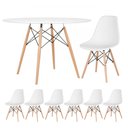 Ver imagem 1 de KIT - Mesa redonda Eames 120 cm branco + 6 cadeiras Eiffel DSW Branco
