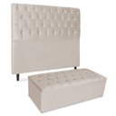 Ver imagem 5 de Cabeceira Estofada Recamier Baú para Cama Box 160cm Queen:Bege