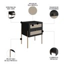 Ver imagem 3 de Cabeceira Solteiro e Mesa Pés de Metal Arlo A10 Nero/dourado - Mpozenato