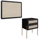 Ver imagem 1 de Cabeceira Solteiro e Mesa Pés de Metal Arlo A10 Nero/dourado - Mpozenato