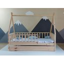 Ver imagem 1 de Bicama Solteiro Cabana Montessoriana Madeira Maciça Pinus - Verniz Incolor - Grade Vertical Completa