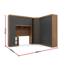 Ver imagem 3 de Guarda-Roupa Modular Solteiro Gênova Plus com Porta de Correr Ipê Wood/Grafite