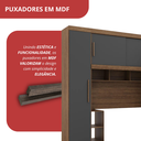 Ver mais imagens de Guarda-Roupa Modular Solteiro Gênova Plus com Porta de Correr Ipê Wood/Grafite