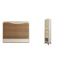 Ver imagem 2 de Conjunto 2 Peças Sala de Estar Cristaleira Mirage e Painel Lumiere Marrom Cinamomo/Off White