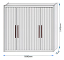 Ver imagem 4 de Guarda Roupa Solteiro Ripado 4 Portas 3 Gavetas - Potente-off White - Móveis Europa