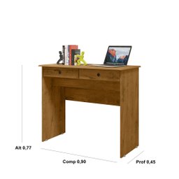 Escrivaninha Mesa de Computador 2 Gavetas Cor Freijó - Comprar Moveis em Casa - 2