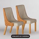 Ver imagem 1 de Cadeira para Mesa de Jantar Belle Kit 2 Peças Sintético Terracota e Linho Palha - Leifer