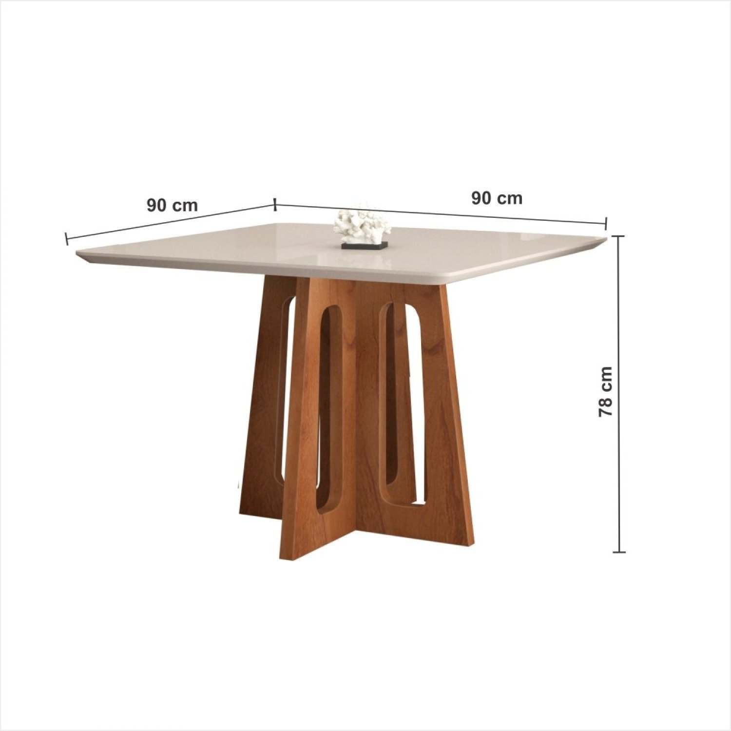 Conjunto Sala de Jantar Mesa Recife Tampo Vidro/MDF com 4 Cadeiras 01 com Puxador  - 3