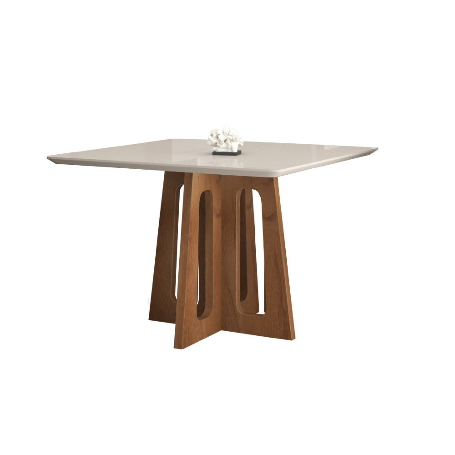 Conjunto Sala de Jantar Mesa Recife Tampo Vidro/MDF com 4 Cadeiras 01 com Puxador  - 7