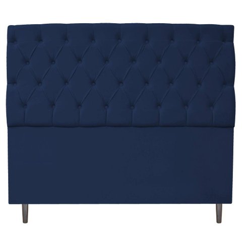 Cabeceira Estofada Liverpool 195cm Azul Marinho