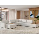 Ver imagem 2 de Sofá de Canto Modulado 347cm - 368cm 8 Lugares France Bouclé Suave Off White - Sallar Home