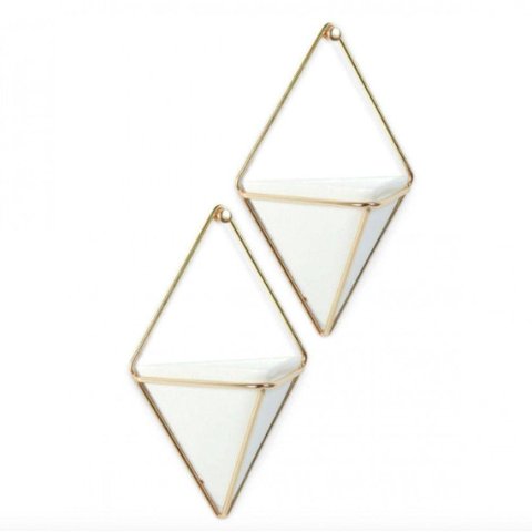 Conjunto de Vaso de Parede 2 Peças Branco Trigg - Umbra