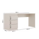 Ver imagem 3 de Escrivaninha Mesa Escritório 3 Gavetas 163cm Hera CabeCasa MadeiraOriginals Off White/Cream