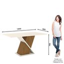 Ver imagem 3 de Mesa 160 x 90 cm Sala De Jantar Cozinha Retangular sem Vidro MDF Branco Off White Madeira Nature