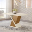 Ver imagem 1 de Mesa 160 x 90 cm Sala De Jantar Cozinha Retangular sem Vidro MDF Branco Off White Madeira Nature