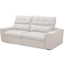 Ver imagem 1 de Sofá Retrátil Reclinável para Sala de Estar Living 210cm Dimas F04 Bouclê Cru