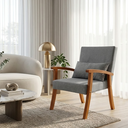 Ver imagem 1 de Kit 2 Poltronas Jade Linho Premium Escritório Recepção Sala de Estar Decorativa:cinza