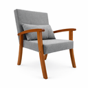 Ver imagem 3 de Kit 2 Poltronas Jade Linho Premium Escritório Recepção Sala de Estar Decorativa:cinza