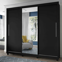 Ver imagem 1 de Guarda Roupas Royale 3pts Correr 4gav Preto Acetinado/preto Acetina/madeirado Flex Cod: 672.006