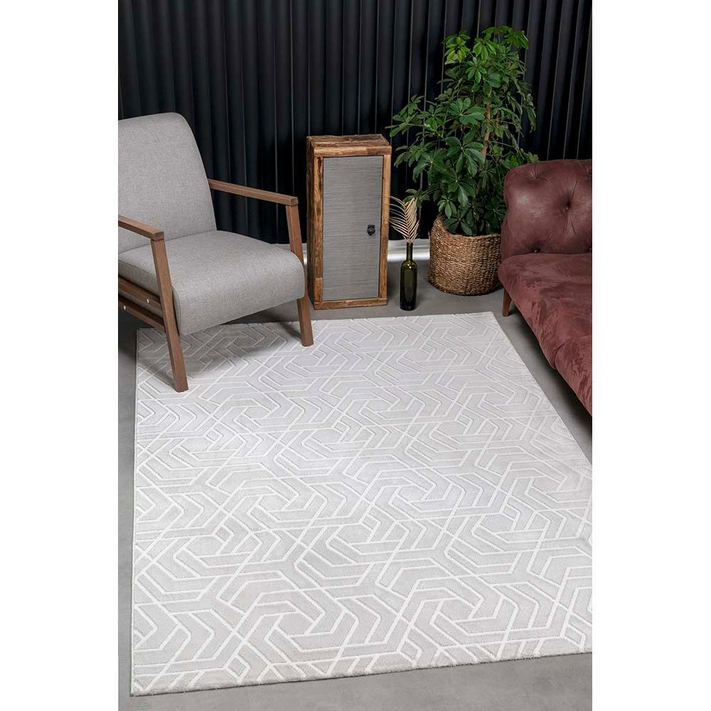 Tapete para Sala Istambul 05 bege e cinza 3,00X4,00M - Edantex - 3