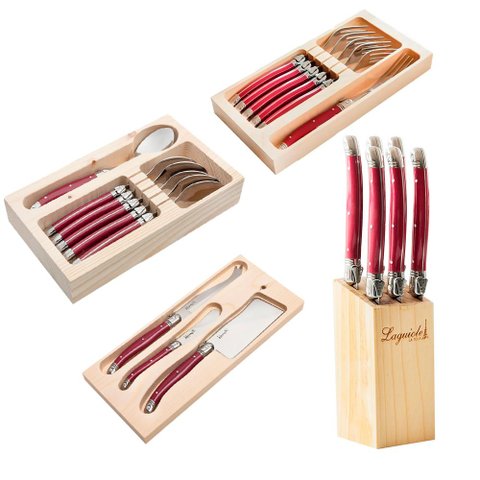 Conjunto de Talheres Luxo 21 Peças Original Laguiole La Tour Bordô