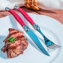 Ver imagem 5 de Conjunto de Talheres Luxo 21 Peças Original Laguiole La Tour Bordô