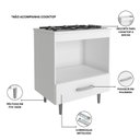 Ver imagem 6 de Balcão Cooktop Multiuso Nicho Forno 72cm Alecrim Poliman Móveis
