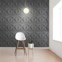 Ver imagem 3 de Kit 30 Placas Decorativas 3D Estelar Preto 50x50 cm