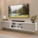 Ver imagem 1 de Rack Suspenso para Tv até 80 Polegadas 218 Cm 2 Portas Branco/crema Vik Madesa