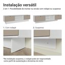 Ver imagem 5 de Rack Suspenso para Tv até 80 Polegadas 218 Cm 2 Portas Branco/crema Vik Madesa