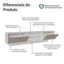 Ver imagem 4 de Rack Suspenso para Tv até 80 Polegadas 218 Cm 2 Portas Branco/crema Vik Madesa